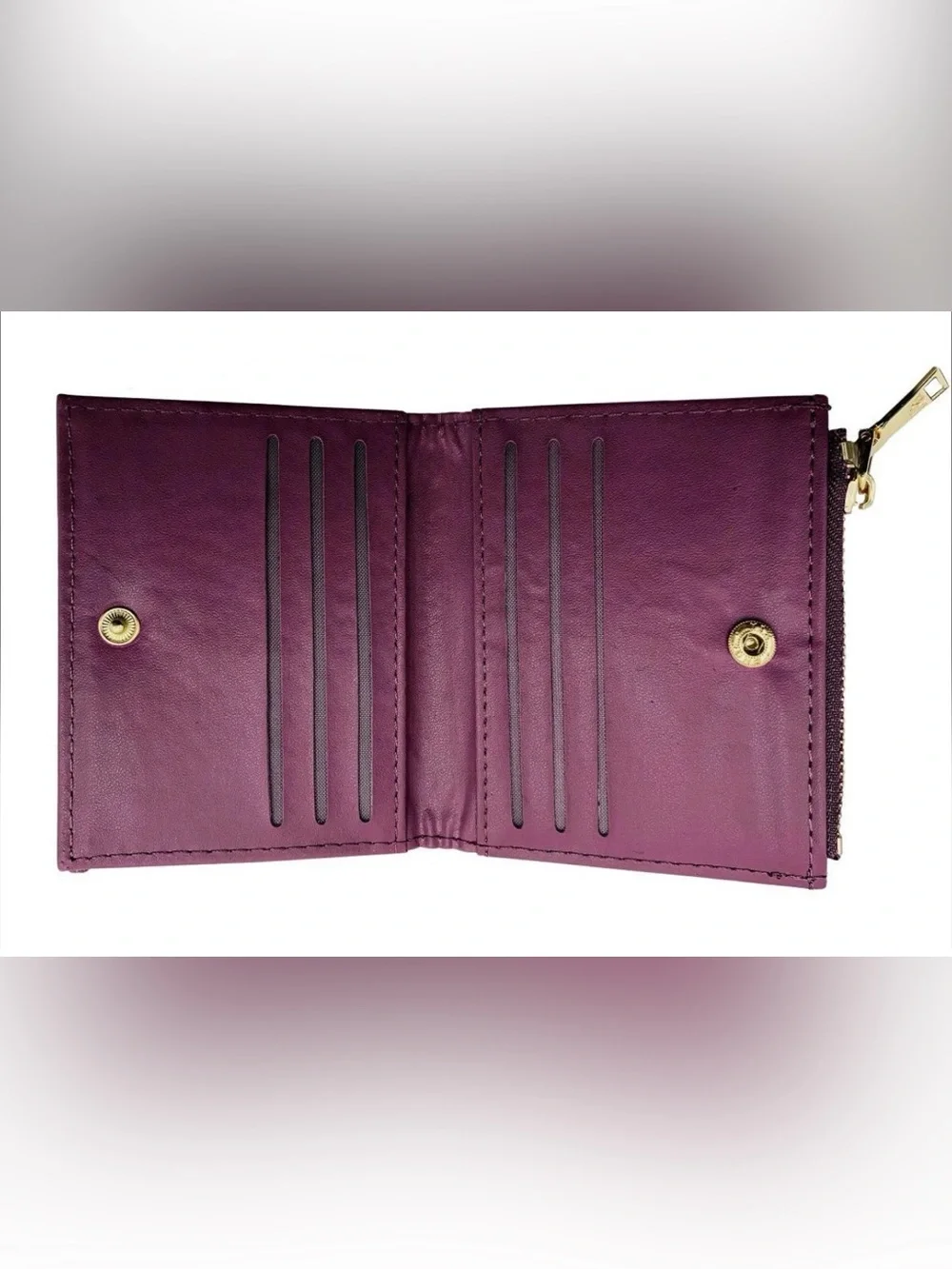 Badgley Mischka Quilted Purple Logo Accent Wallet